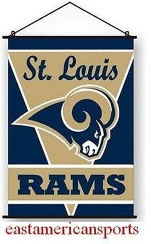 St Louis Rams NFL 28 x 40 Wall Banner Verticle Fan Flag Hanging Poles Bar Room