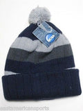 Virgina Cavaliers NCAA Blue / Gray Stripe Ball Pom Knit Hat Cap Winter Beanie