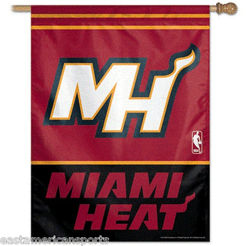 Miami Heat NBA 27 x 37 Vertical Hanging Wall Flag Fan Banner Logo Bar Dorm Room