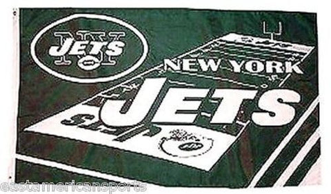 New York Jets NFL 3 x 5 Field Yard Flag Pole Fan Banner Tailgate Home Bar Decor