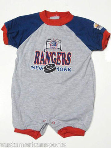 New York Rangers NHL Infant Baby Gray Onesie Romper Sleeper Creeper Coverall 18M