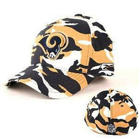 Los Angeles Rams NFL Reebok Multi Color Stadium Camo Hat Cap Flex Fit OSFA