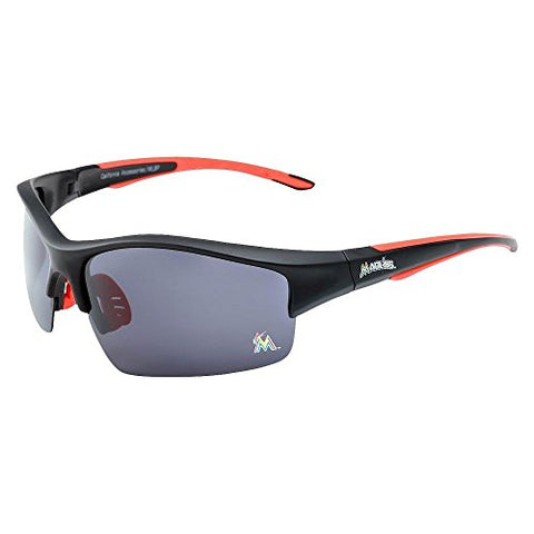 CA Accessories Miami Marlins MLB Rimless Blade Frame Polarized Sunglasses UV Protection Lenses