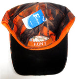 TFA Duck Hunter Black & Orange Camo Flames Hunting Hat Cap Adult Men's Adjustable (Style 2)