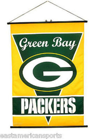 Green Bay Packers NFL 28 x 40 Wall Banner Verticle Flag Hanging Poles Bar Room