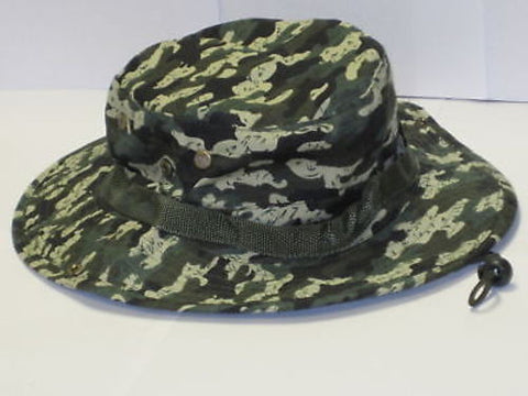 Camo Boonie Hat Cap Rain Forest Green Sun Visor Army Military Fishing Hunting