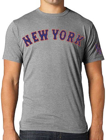 New York Mets MLB '47 Fieldhouse Embroidered Gray Tee T-Shirt Men's Large L