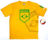 Rhinox Brazil Brasil Yellow Performance Training Jersey Soccer T-Shirt Adult Men's S, M, L, XL