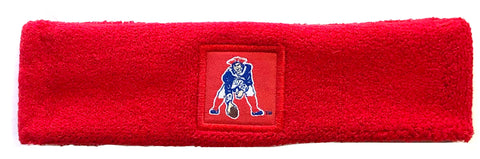 New England Patriots NFL Licensed Vintage Throwback Red Headband Sweatband Adult Size