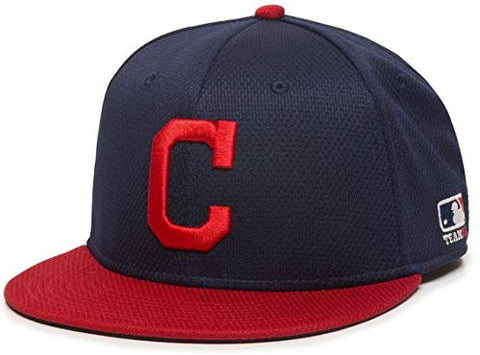 OC Sports Cleveland Indians MLB 2019 Flat Brim Q3 Two Tone Hat Cap Adult Men's Adjustable