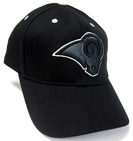 Los Angeles Rams NFL Team Apparel Black Tonal Hat Cap Adult Men's Adjustable