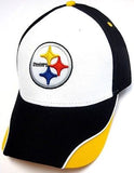 Pittsburgh Steelers NFL Team Apparel Swirl Design Hat Cap White Crown Black OSFA