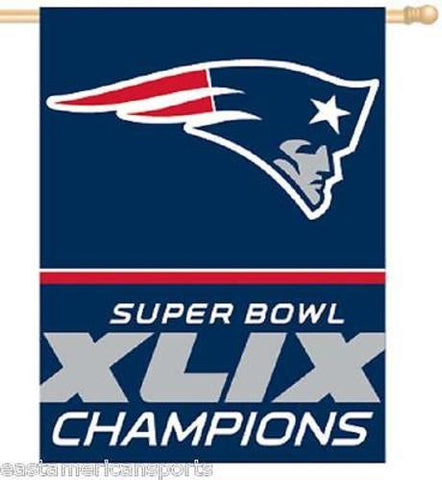 New England Patriots NFL 27 x 37 Super Bowl 49 Champions Vertical Flag Banner