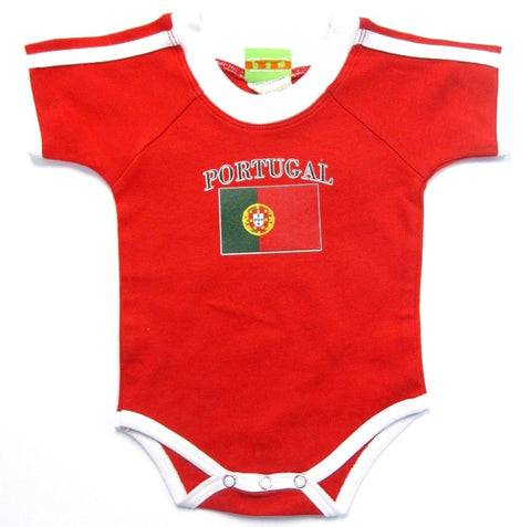 Portugal Red Soccer Jersey Baby Bodysuit Infant Creeper 3-6-9-12-18-24 M