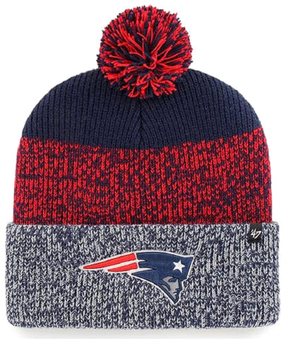 New England Patriots NFL '47 Static Pom Knit Cuff Hat Cap Adult Winter Beanie