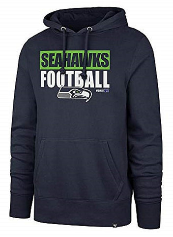 '47 Seattle Seahawks Hoodie Blockout Headline Pullover Hood (X-Large)