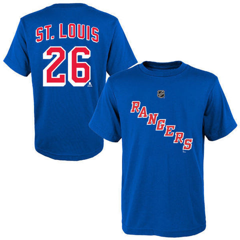 New York Rangers NHL Reebok Center Ice St. Louis #26 Blue Jersey T-Shirt Mens S