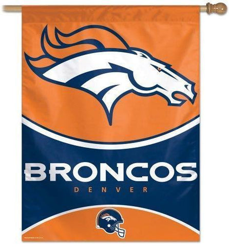 Denver Broncos NFL 27 x 37 Vertical Hanging Wall Flag Helmet Logo Bar Banner