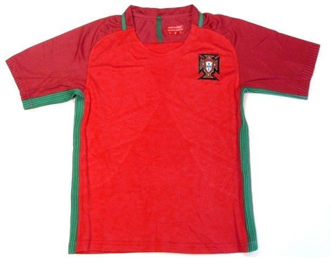 Portugal Soccer Futbol Red Home Jersey Shirt w/ Patch Logo Youth 6,8,10,12,14