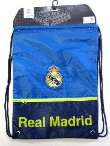 Real Madrid Club Spain Soccer Blue Green Drawstring Cinch Bag Backpack Sack Pack