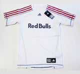 New York Red Bulls MLS Adidas Soccer Jersey White w/ Red Stripes Shirt Youth XS