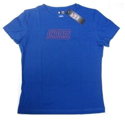 New York Giants NFL Blue Shirt Women's Fashion Top Red Sequin Logo Medium M