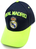 Real Madrid Spain Club Team Charcoal / Neon Green Hat Cap Soccer Futbol Logo