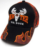TFA Big Buck Hunter Black & Orange Camo Flames Hunting Hat Cap Adult Men's Adjustable (Style 2)