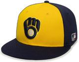 Milwaukee Brewers MLB OC Sports Cooperstown Colorblock Flat Brim Legacy Vintage Hat Cap Adult Men's Adjustable