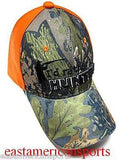 Camouflage Camo I'd Rather Be Hunting Hat Cap Reel Tree Fluorescent Orange Adult