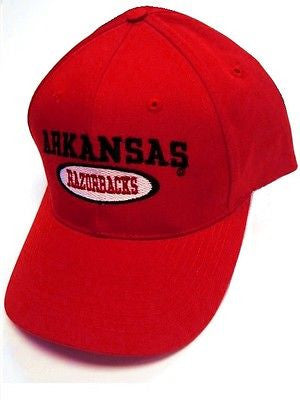Arkansas Razorbacks NCAA Basic Solid Red Hat Cap Oval Logo Classic Snapback