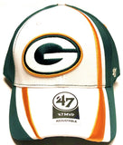Green Bay Packers NFL '47 Offset Logo White MVP Crank Hat Cap Adult Men's Adjustable