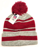 Washington Redskins NFL Fan Favorite Sky Gray Stripe Legacy Pom Knit Hat Cap