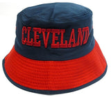 Cleveland City Blue Bucket Golf Fishing Sun Hat Cap Embroidered Text Logo