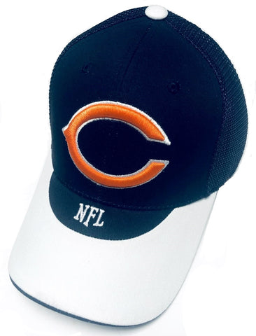 Chicago Bears NFL Team Apparel Mesh Back Navy Blue White Brim Hat Cap Adult Adjustable