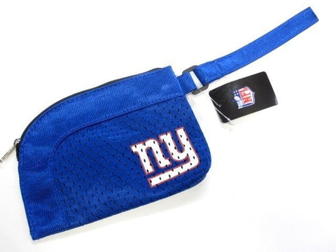 New York Giants NFL Womens Blue NY Logo Jersey Wristlet Purse Case Bag Girls