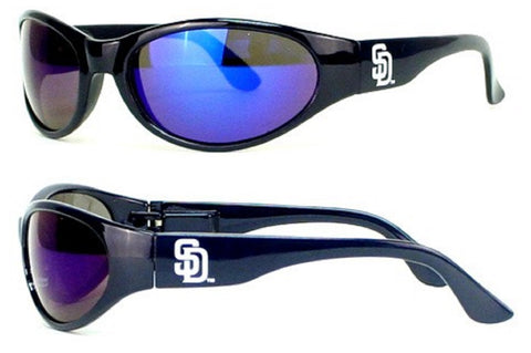San Diego Padres MLB Black Frame Full Wrap Sunglasses Polycarb UVA/UVB 400 Mirror Lenses