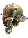 Camouflage Camo Trooper Bomber Brown RealTree Faux Visor Hat Winter Cap Hunting