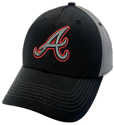 Fan Favorite Atlanta Braves Mass Black Gray Back Structured Hat