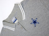 Dallas Cowboys NFL Reebok YOUTH Gray Button Polo Golf Shirt Blue Star Logo