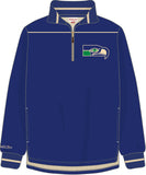 Seattle Seahawks NFL Mitchell & Ness Vintage Throwback 1/4 Zip Sweater Men's L