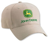 John Deere Khaki Twill 100% Cotton Structured Hat Cap Adult Men's Adjustable