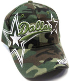 Dallas Cowboys Camo Hat Cap Script Visor Embroidered Signature Double Star Logo