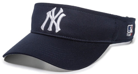New York Yankees MLB OC Sports Sun Visor Golf Hat Cap Navy Blue w/ White NY Logo