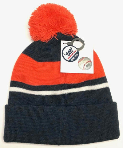 Detroit Tigers MLB Fan Favorite Navy Blue Pom Knit Hat Cap Adult