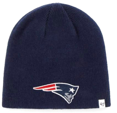 New England Patriots NFL '47 Basic Navy w/ Logo Cuffless Knit Hat Cap Winter Beanie