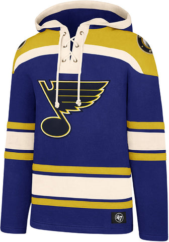 St. Louis Blues NHL '47 Heavyweight Jersey Lacer Hoodie Pullover Men's XXL 2XL