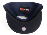 Boston Red Sox MLB OC Sports Flat Brim Colorblock Hat Cap Blue / Red Two Tone B Logo OSFM