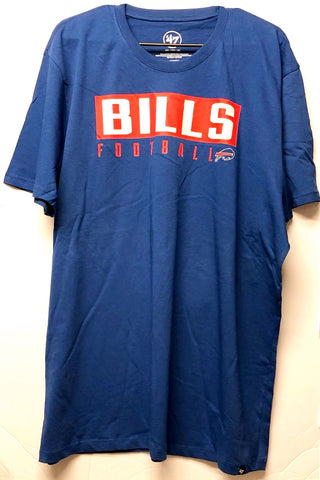 Buffalo Bills NFL '47 Blue Dub Major Super Rival Tee Shirt Adult Men's XXL 2XL