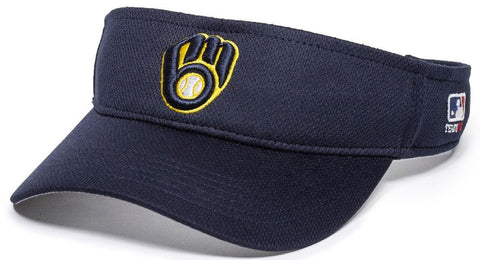 Milwaukee Brewers MLB OC Sports Navy Blue Mesh Golf Visor Hat Cap Adult  Men's Adjustable